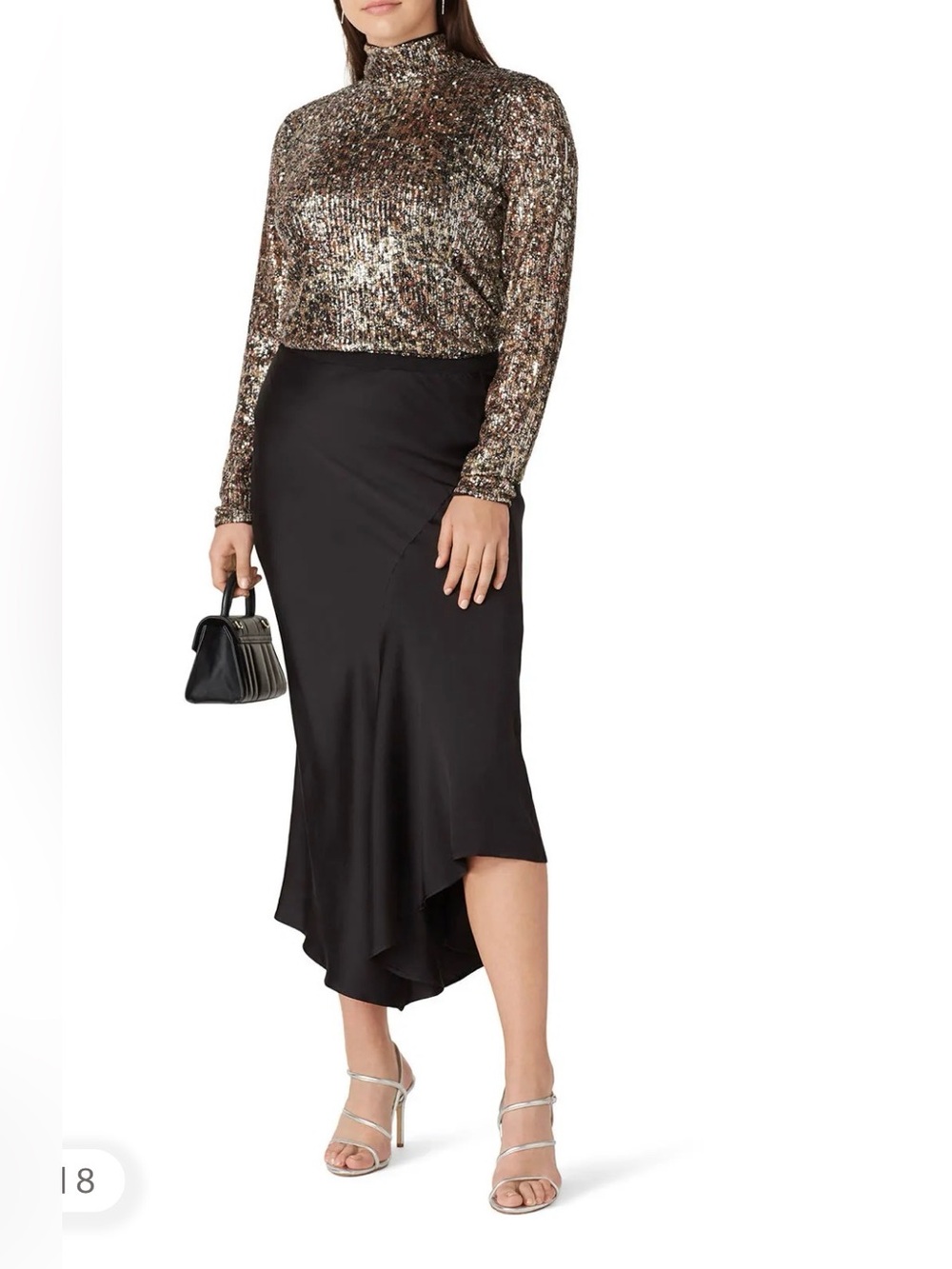 Jonathan Simkhai Greta Sequin Turtleneck in Brown and Gold